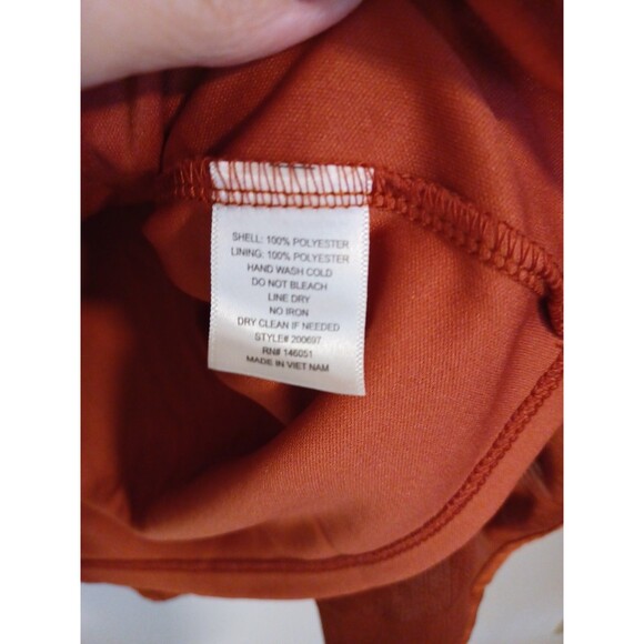 Monteau LA Babydoll Satin Top L Fire Brown Tiered Coquette Romantic Ruffled Y2k - Picture 8 of 8